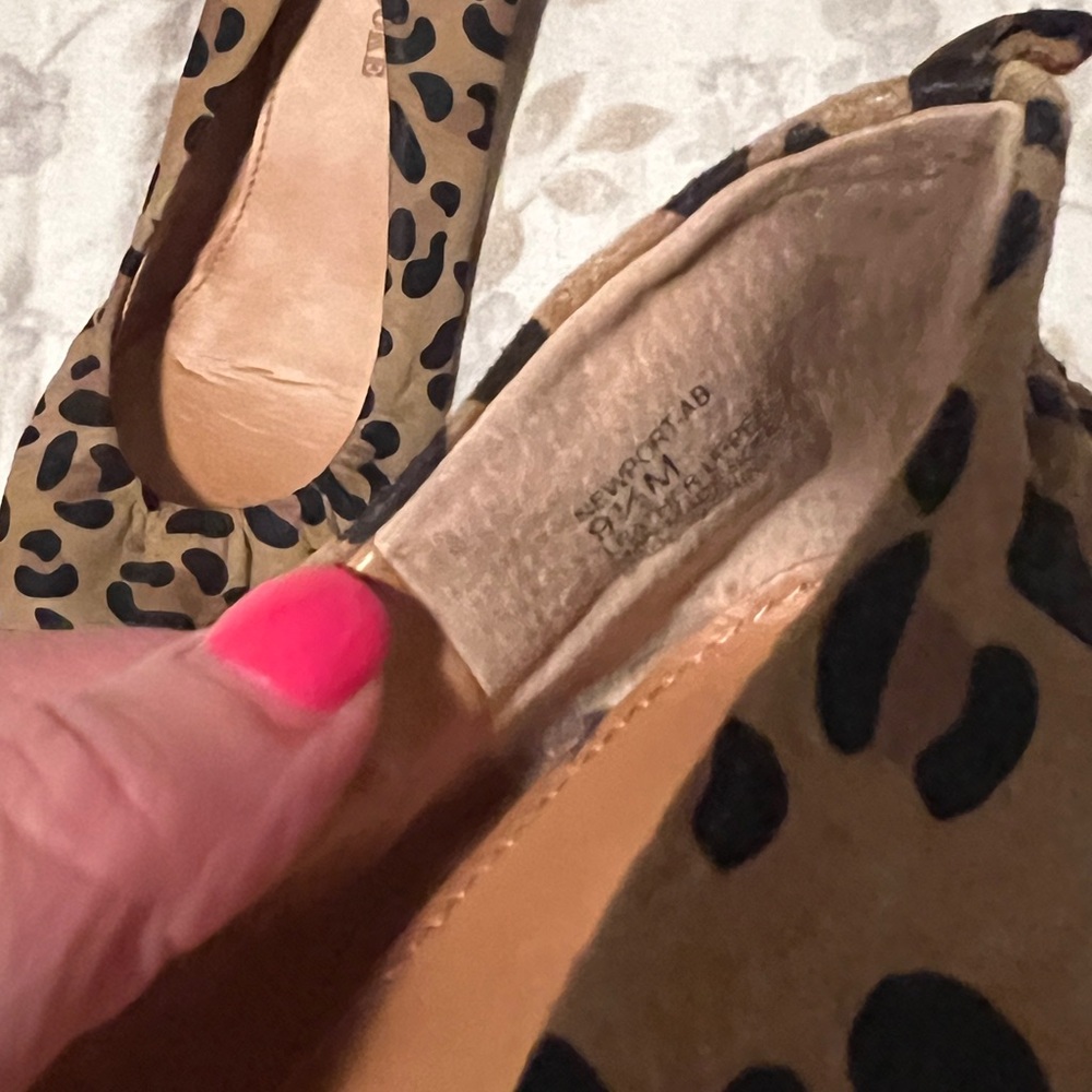 Leather leopard Slip On Loafers 9.5 - Picture 4 of 5
